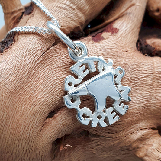 Anvil silver pendant with chain - Gretna Green Wedding Rings