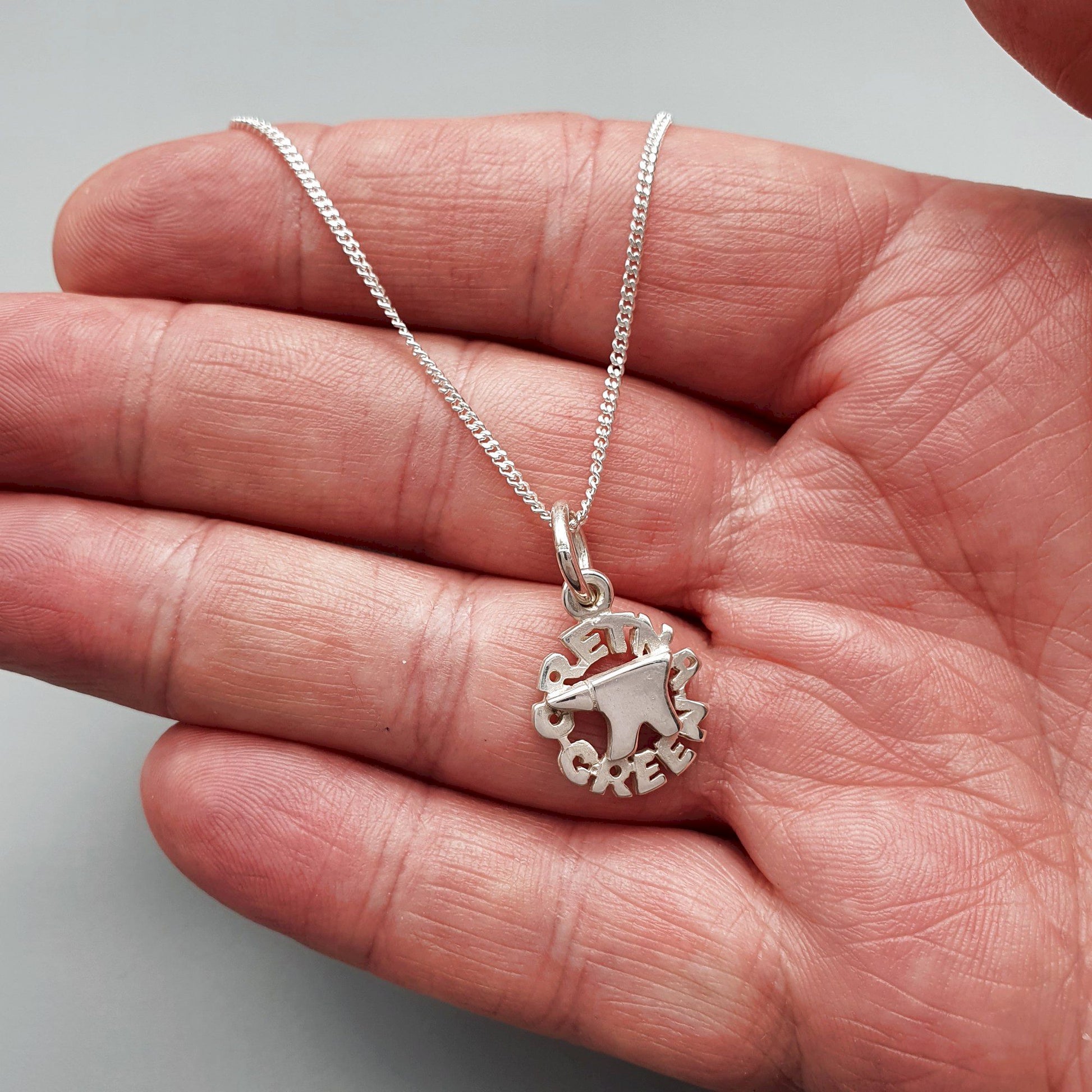 Anvil silver pendant with chain - Gretna Green Wedding Rings