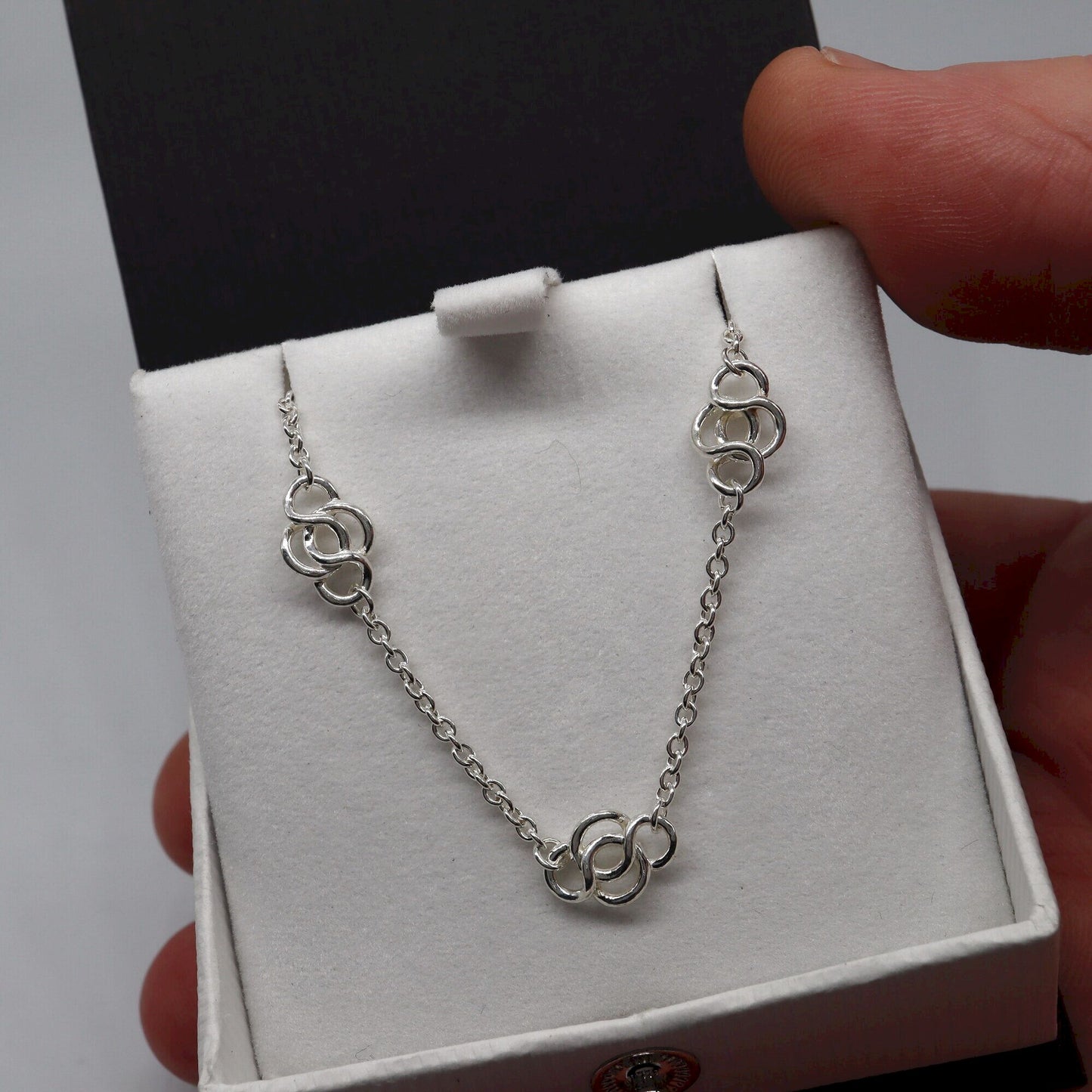 Celtic endless heavy knot silver rounded bracelet - Gretna Green Wedding Rings