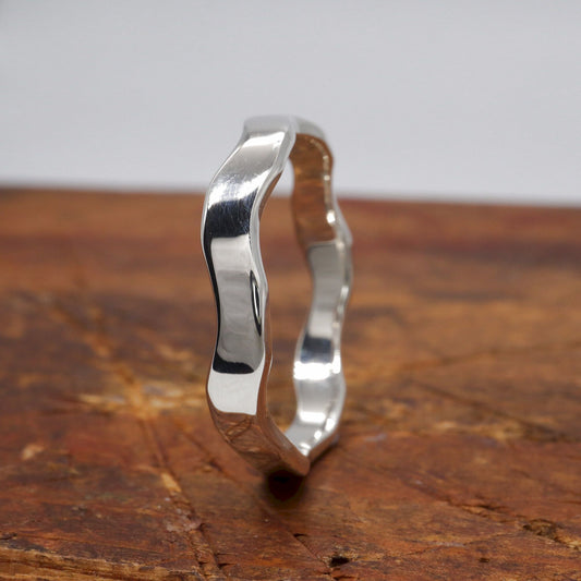 Celtic Wave silver flat Scottish wedding ring - Gretna Green Wedding Rings