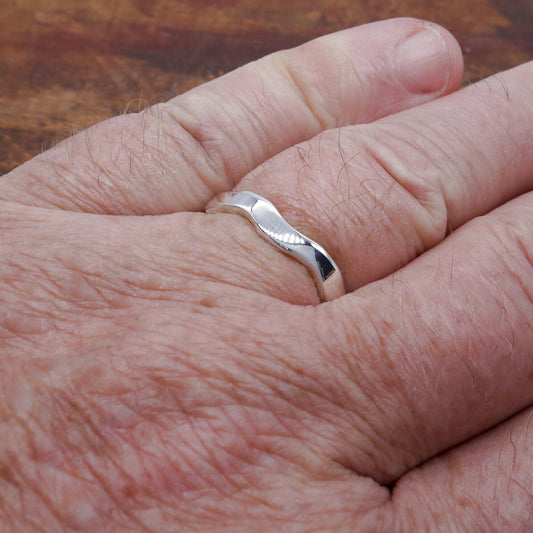 Celtic Wave silver flat Scottish wedding ring - Gretna Green Wedding Rings