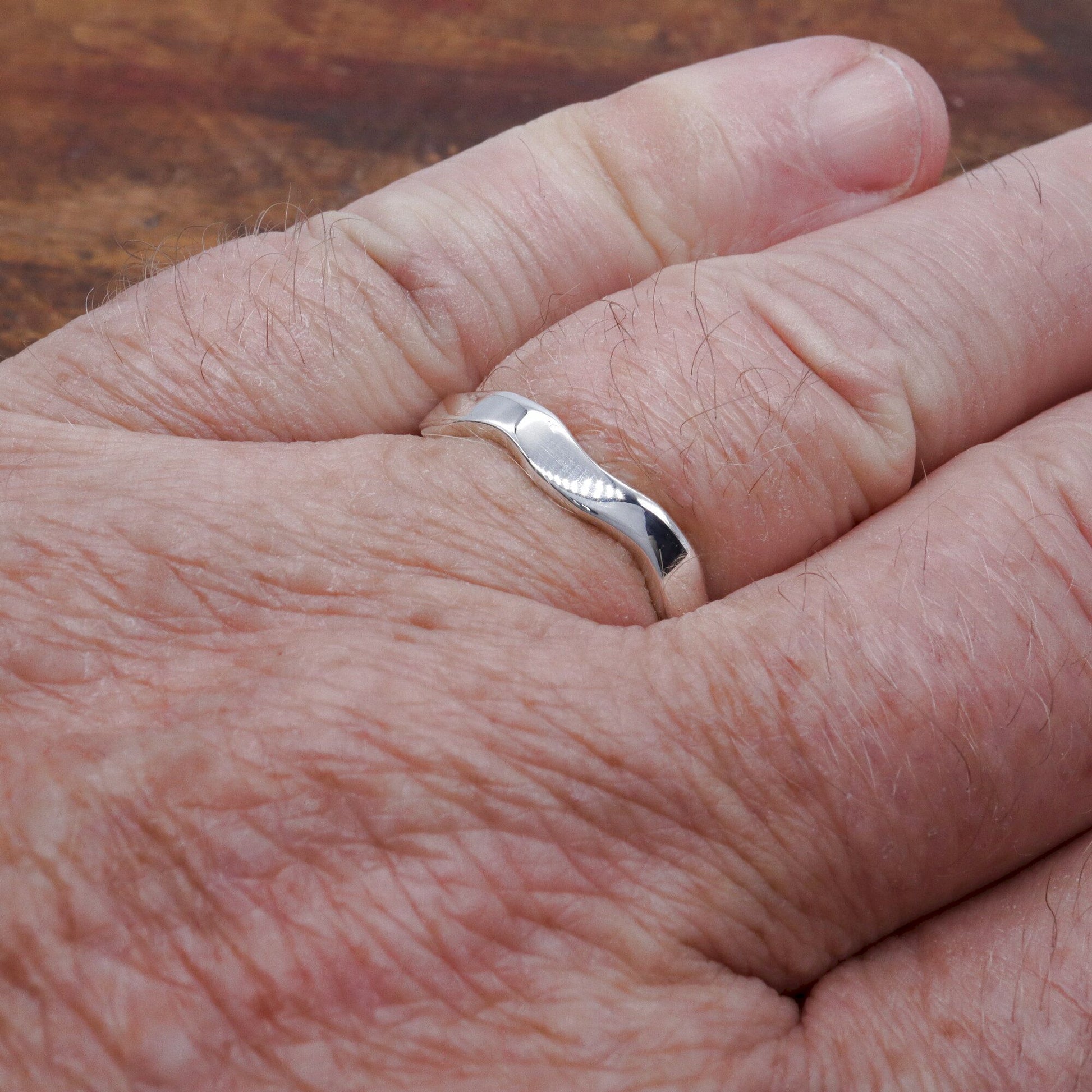 Celtic Wave white gold flat Scottish wedding ring - Gretna Green Wedding Rings
