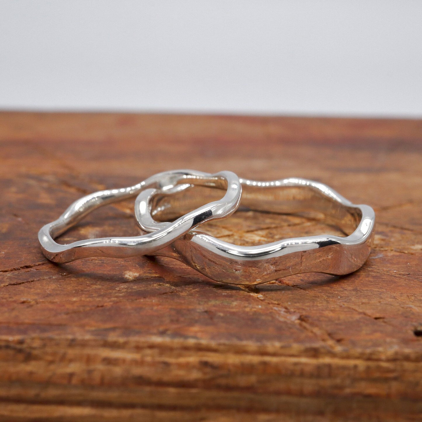Celtic Wave white gold wedding ring set - Gretna Green Wedding Rings