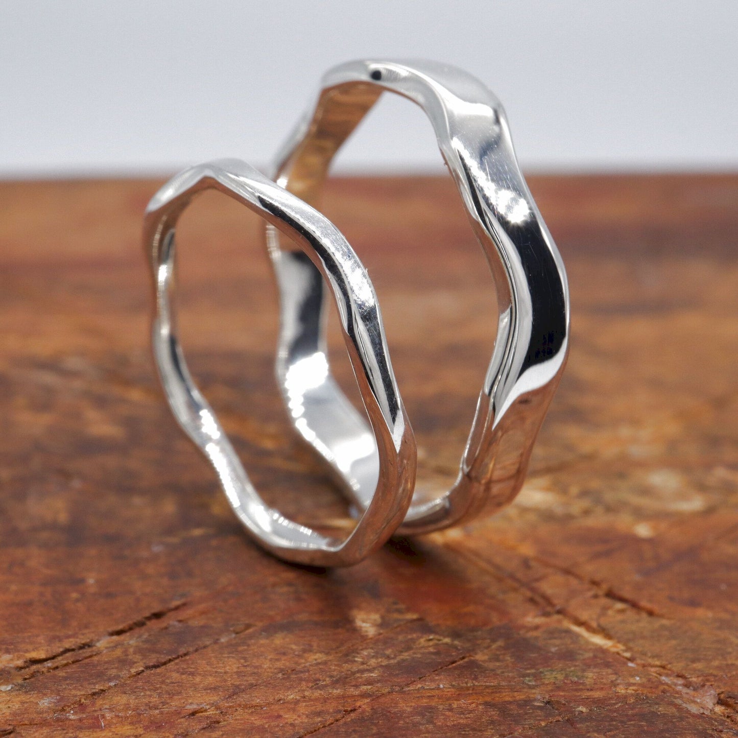 Celtic Wave white gold wedding ring set - Gretna Green Wedding Rings