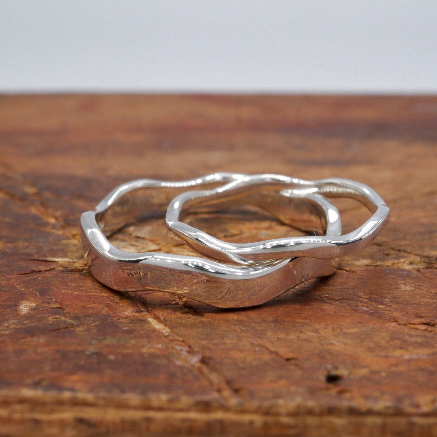 Celtic Wave white gold wedding ring set - Gretna Green Wedding Rings