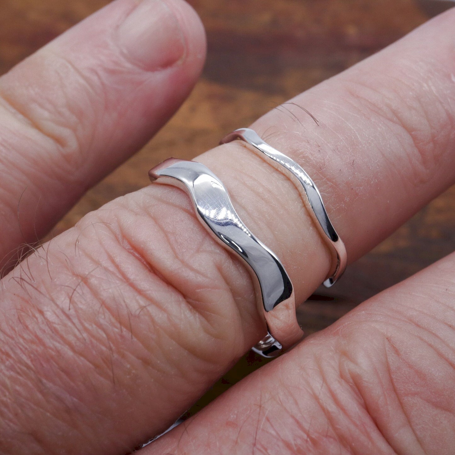 Celtic Wave white gold wedding ring set - Gretna Green Wedding Rings