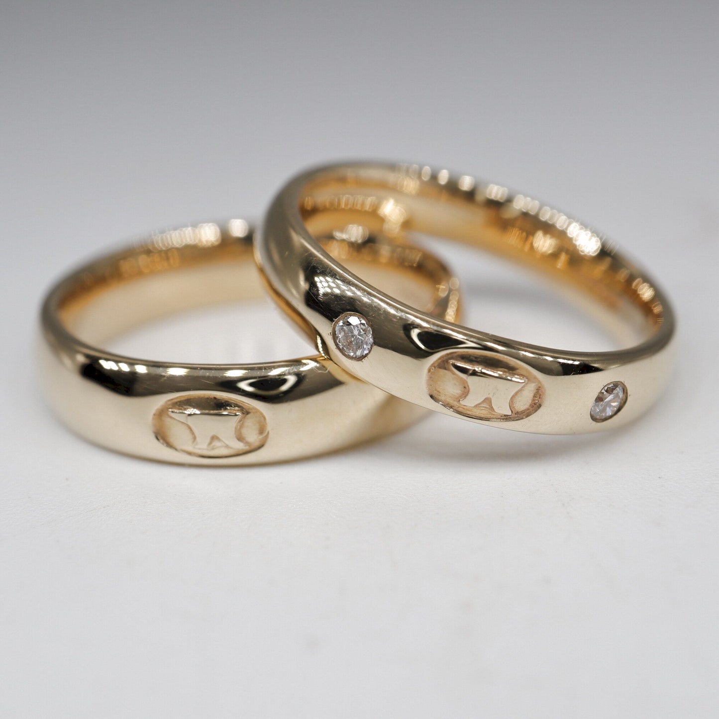 Diamond Anvil wedding ring sets. - Gretna Green Wedding Rings
