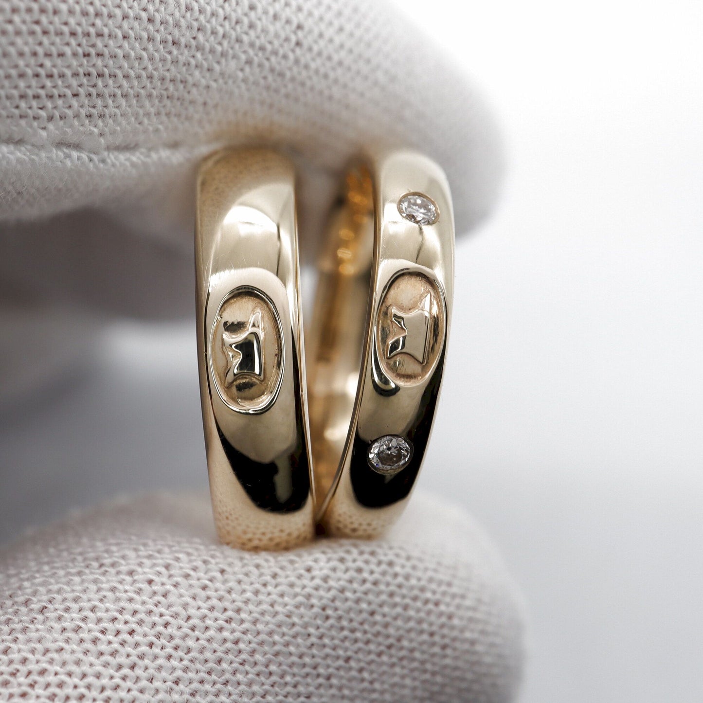 Diamond Anvil wedding ring sets. - Gretna Green Wedding Rings