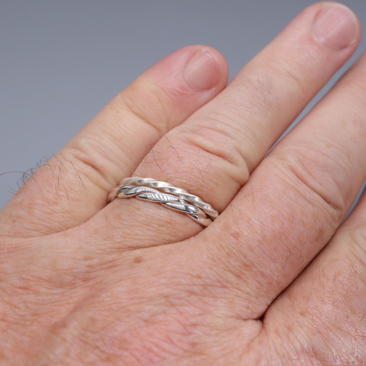 Handfasting Celtic double Rope wide wedding rings, handmade in silver or gold