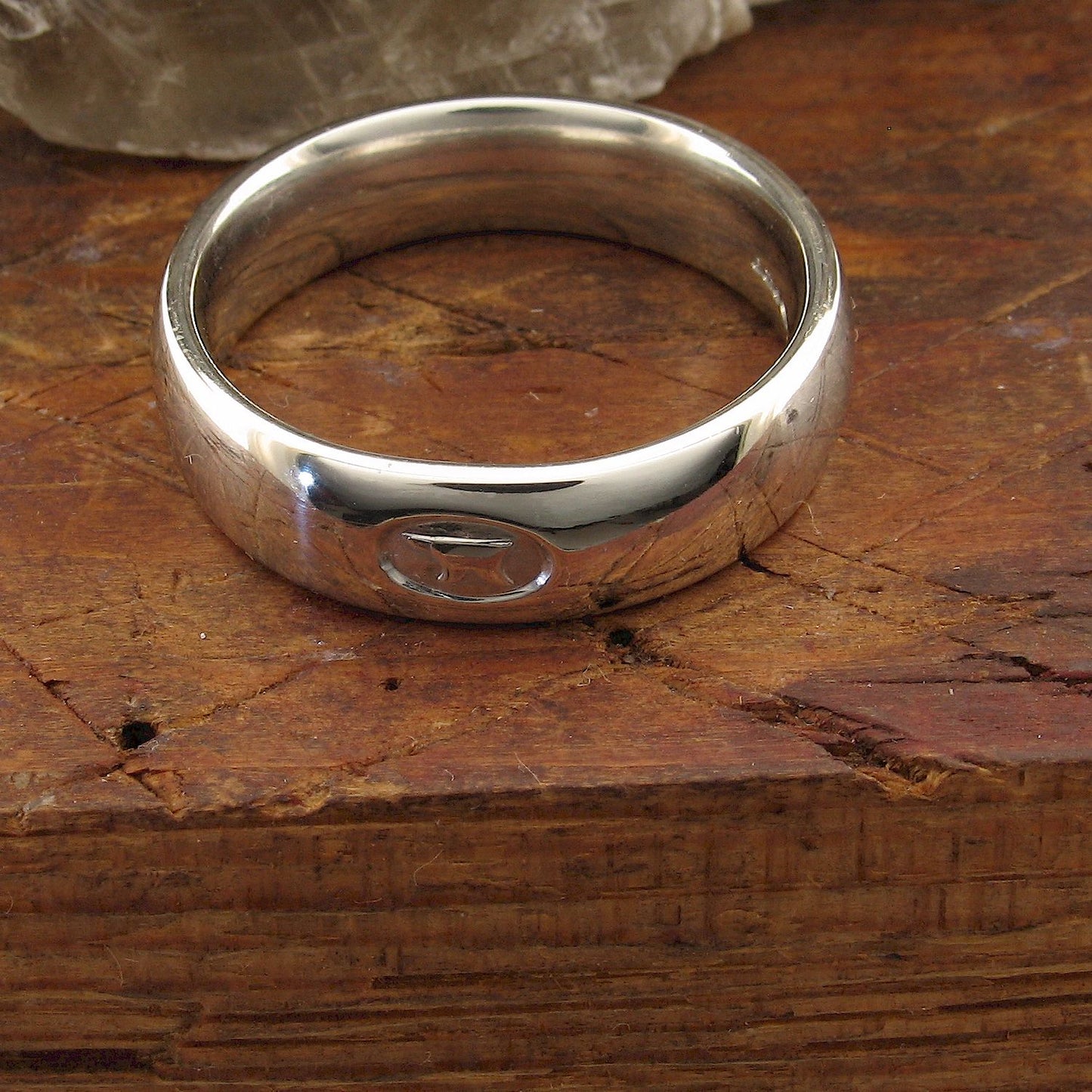 Wedding ring 5mm to 6mm Gretna Green medium white gold court - Gretna Green Wedding Rings