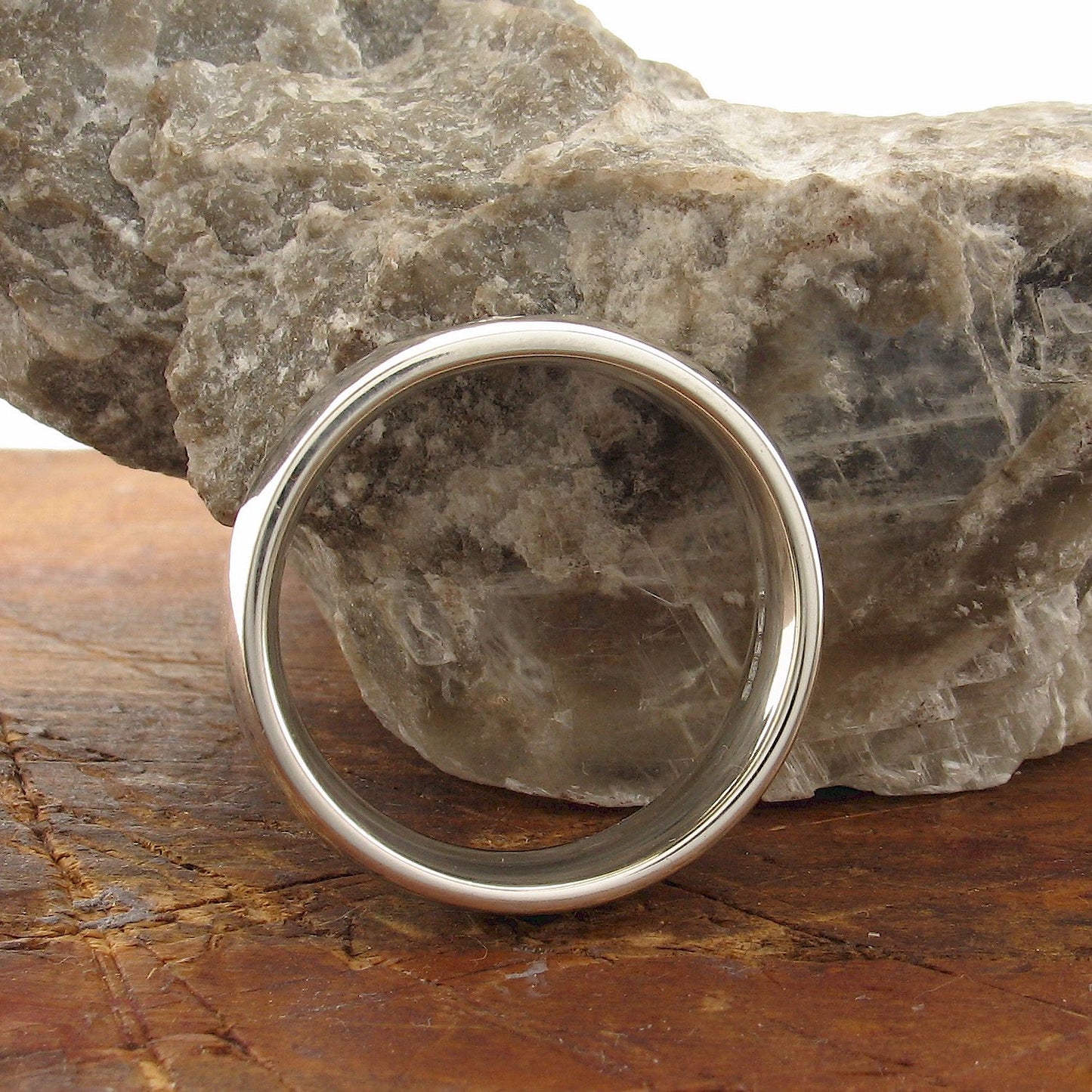 Wedding ring 5mm to 6mm Gretna Green medium white gold court - Gretna Green Wedding Rings