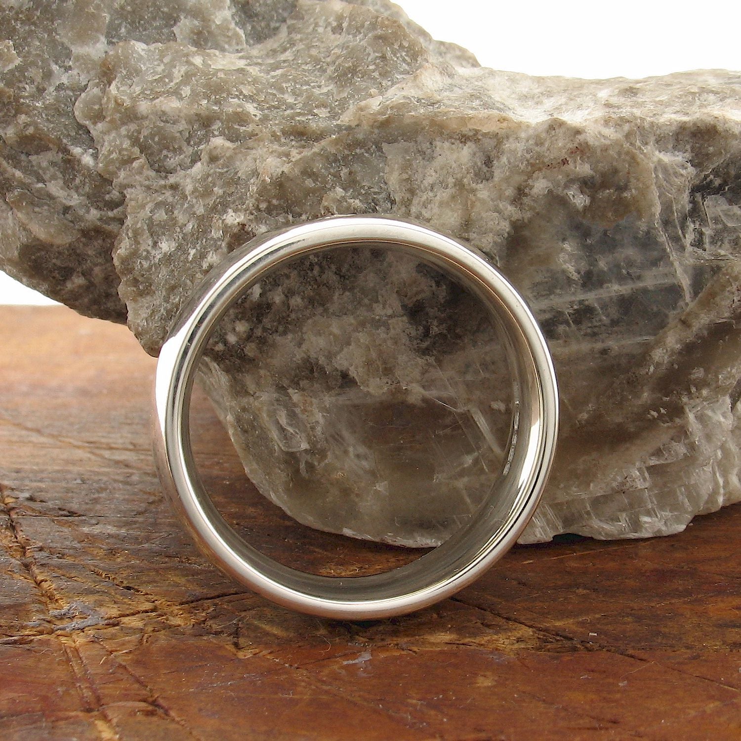 Wedding ring 5mm to 6mm Gretna Green medium white gold court - Gretna Green Wedding Rings