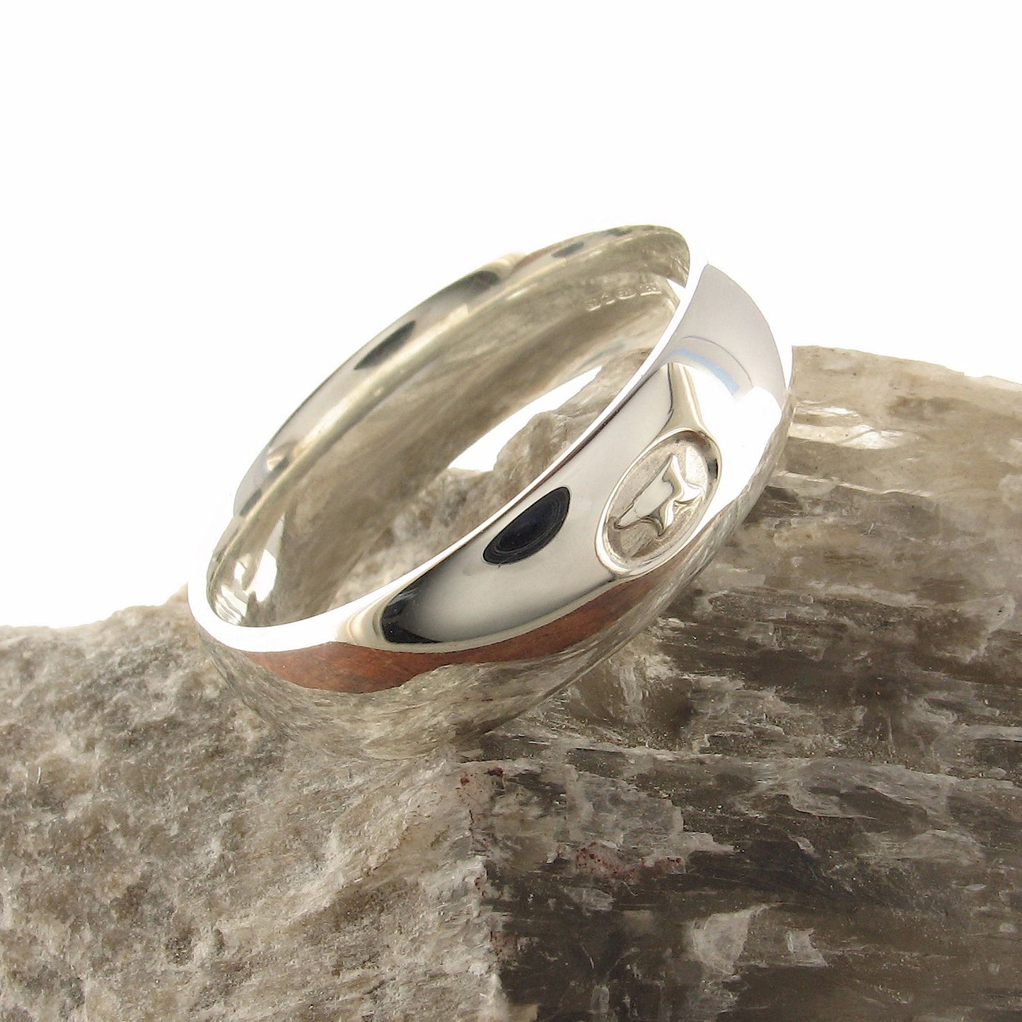 Wedding ring 7mm to 8mm Gretna Green mens wide white gold court - Gretna Green Wedding Rings