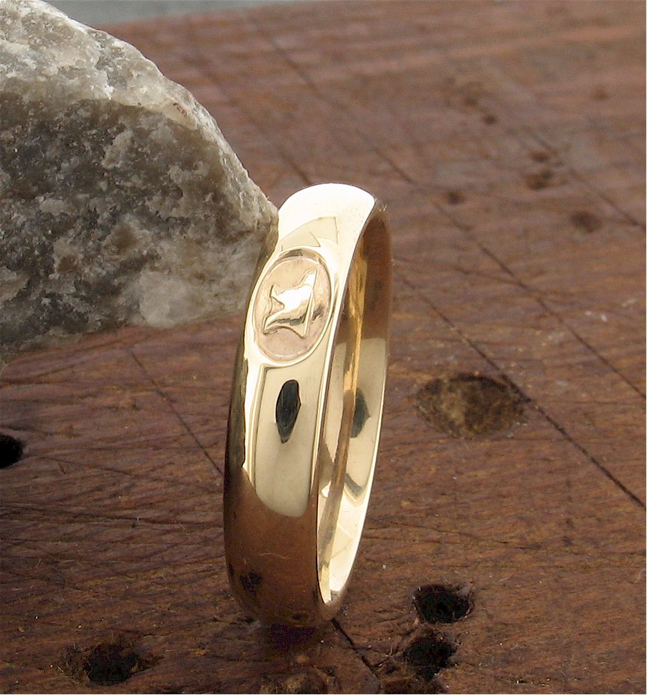 Wedding ring 3mm or 4mm Gretna Anvil narrow womens yellow gold court - Gretna Green Wedding Rings