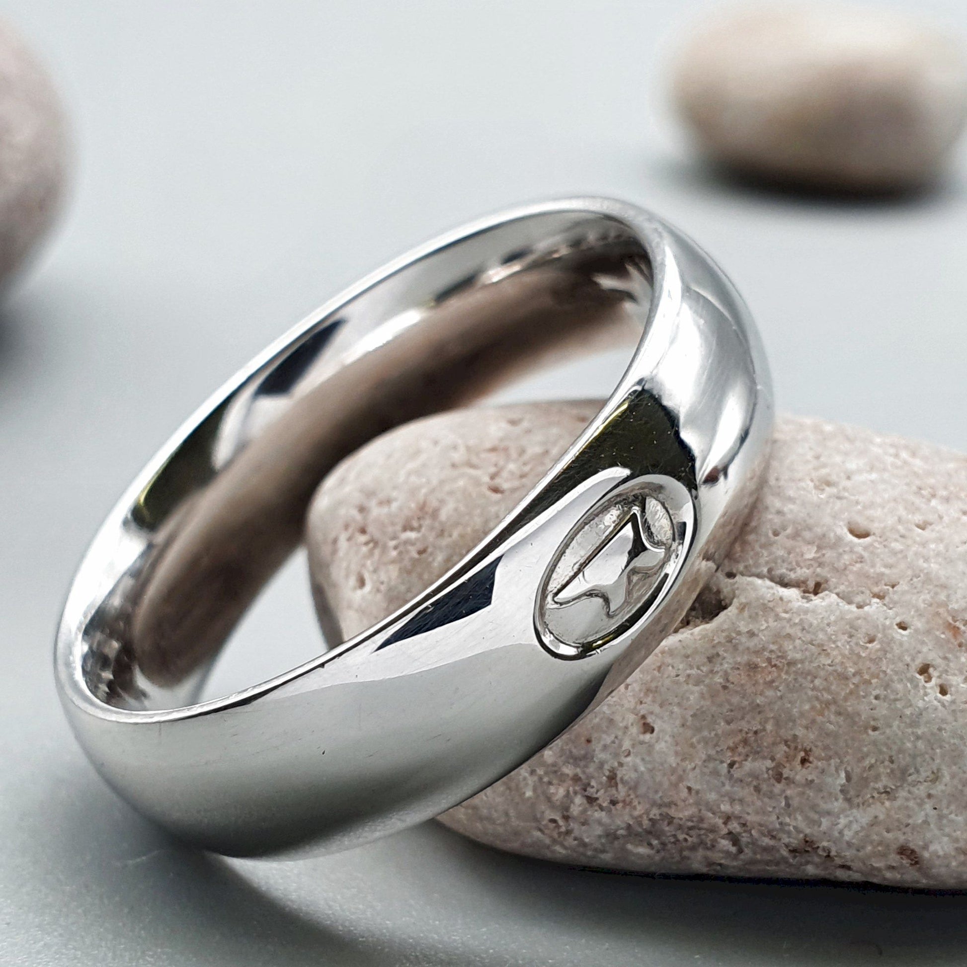 Gretna Green Anvil silver medium wedding ring - Gretna Green Wedding Rings