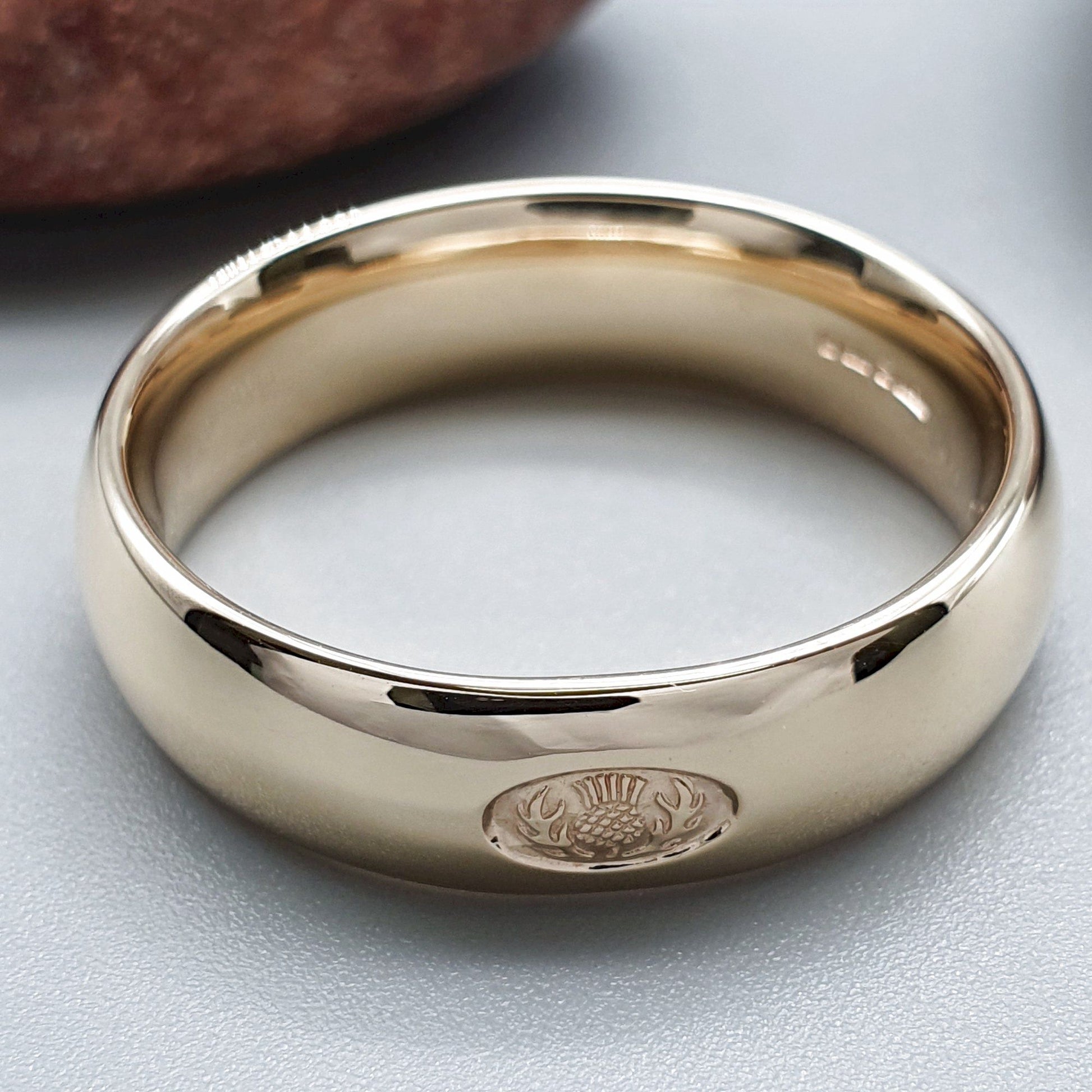 Wedding ring, Scottish yellow gold medium band. - Gretna Green Wedding Rings