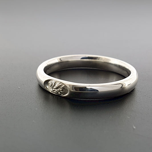 Welsh narrow white gold wedding ring - Gretna Green Wedding Rings