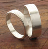 Traditional flat wedding rings in gold, platinum or silver