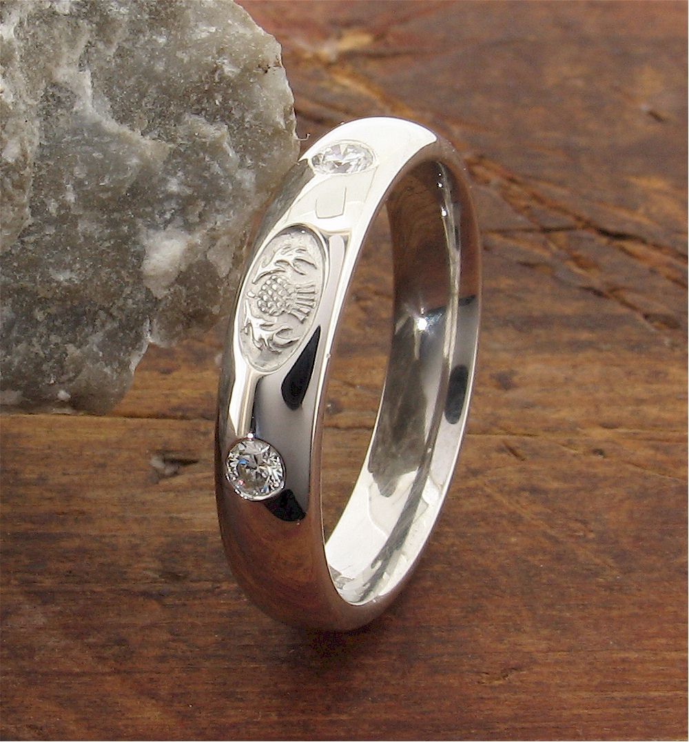 Scottish Thistle wedding band