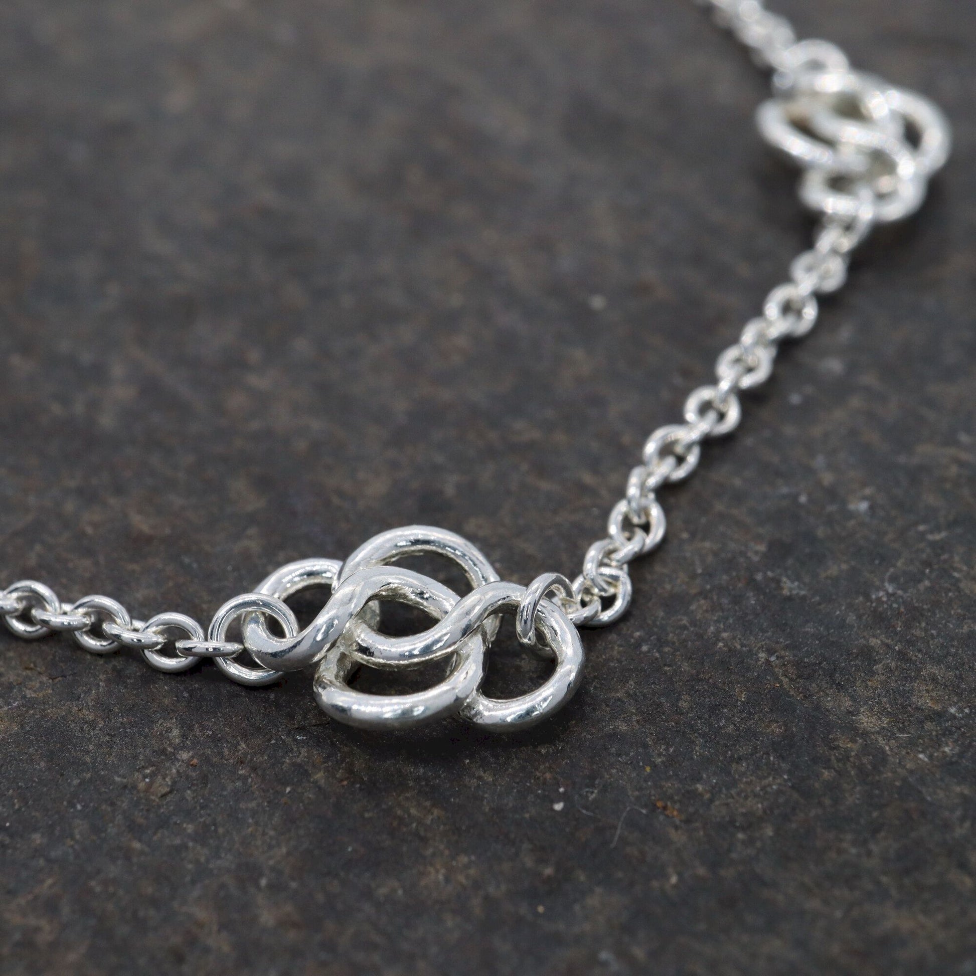 Celtic endless heavy knot silver rounded bracelet - Gretna Green Wedding Rings