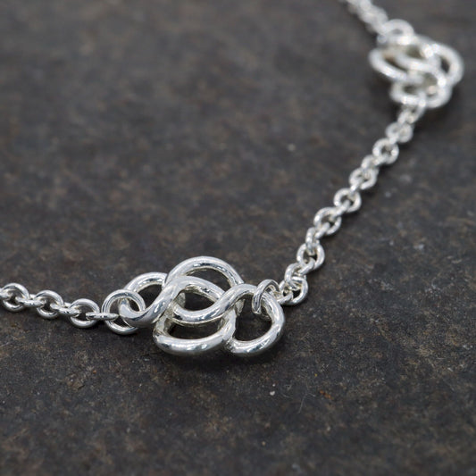 Celtic endless heavy knot silver rounded bracelet - Gretna Green Wedding Rings