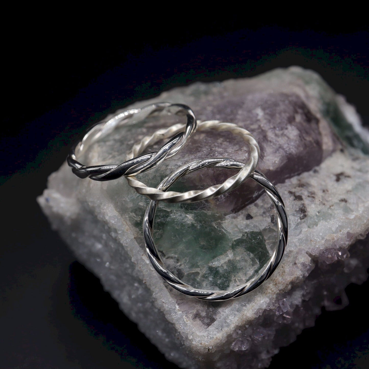 Handfasting Celtic triple Rope wide wedding rings, handmade in silver or gold