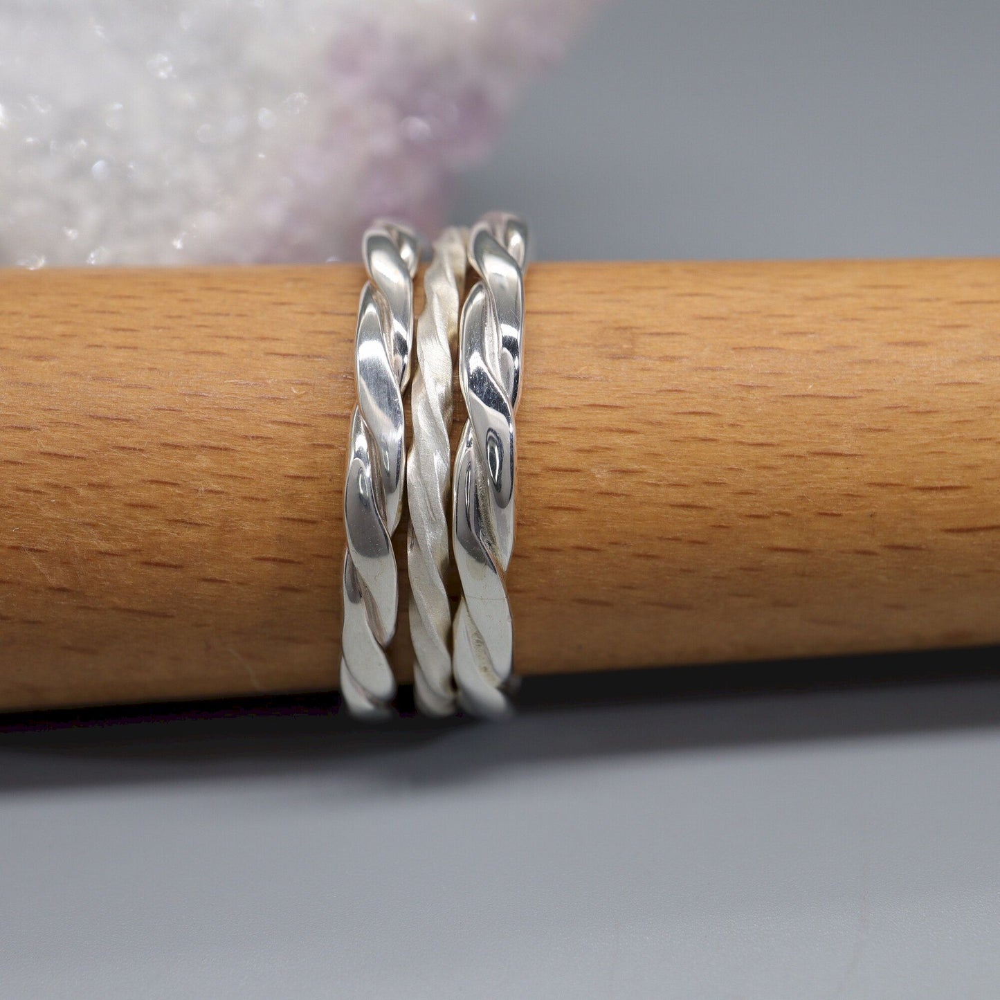 Handfasting Celtic triple Rope wide wedding rings, handmade in silver or gold