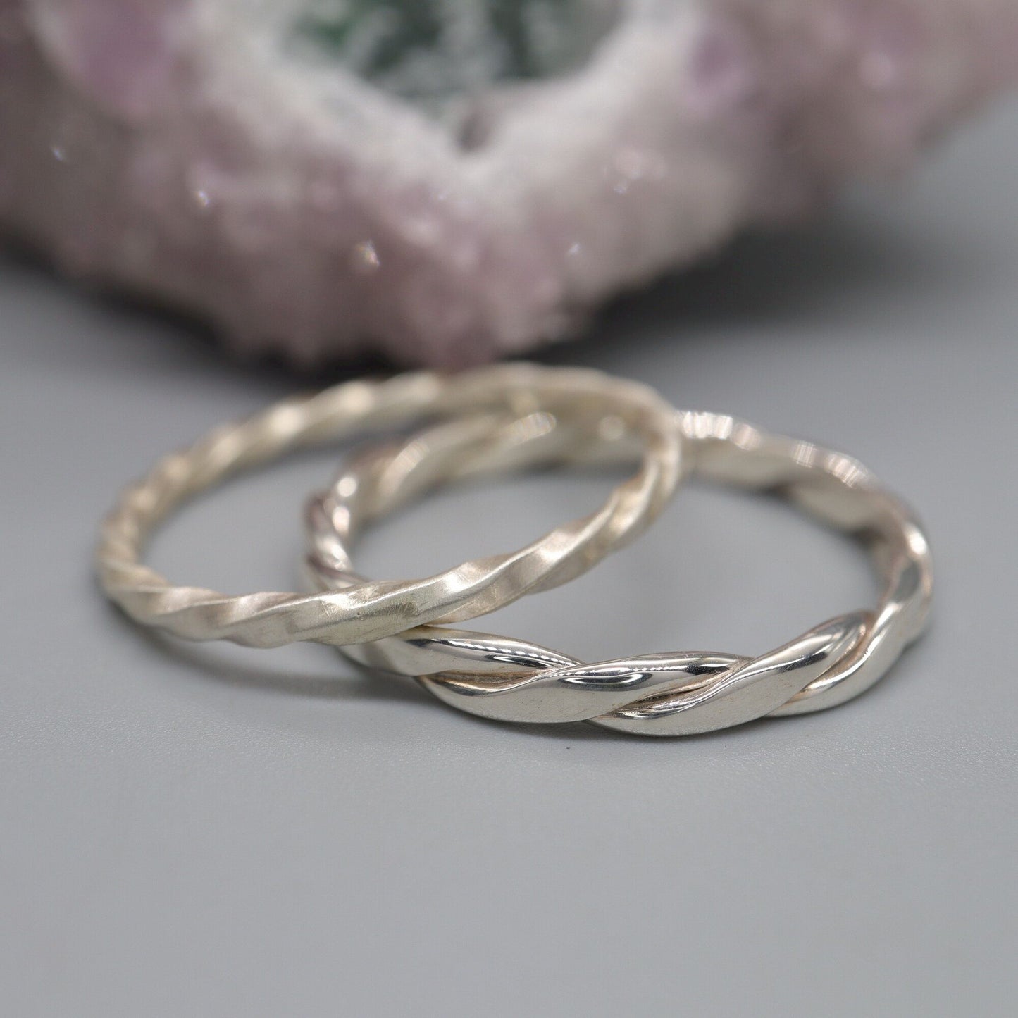 Handfasting Celtic double Rope wide wedding rings, handmade in silver or gold