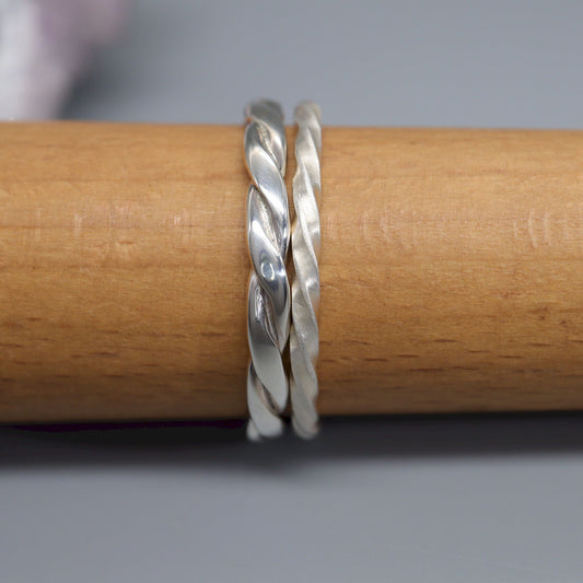 Handfasting Celtic double Rope wide wedding rings, handmade in silver or gold - Gretna Green Wedding Rings