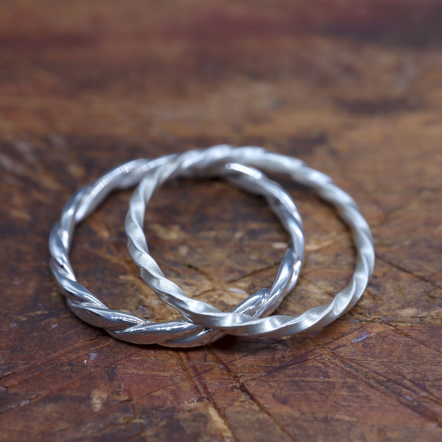 Handfasting Celtic double Rope wide wedding rings, handmade in silver or gold