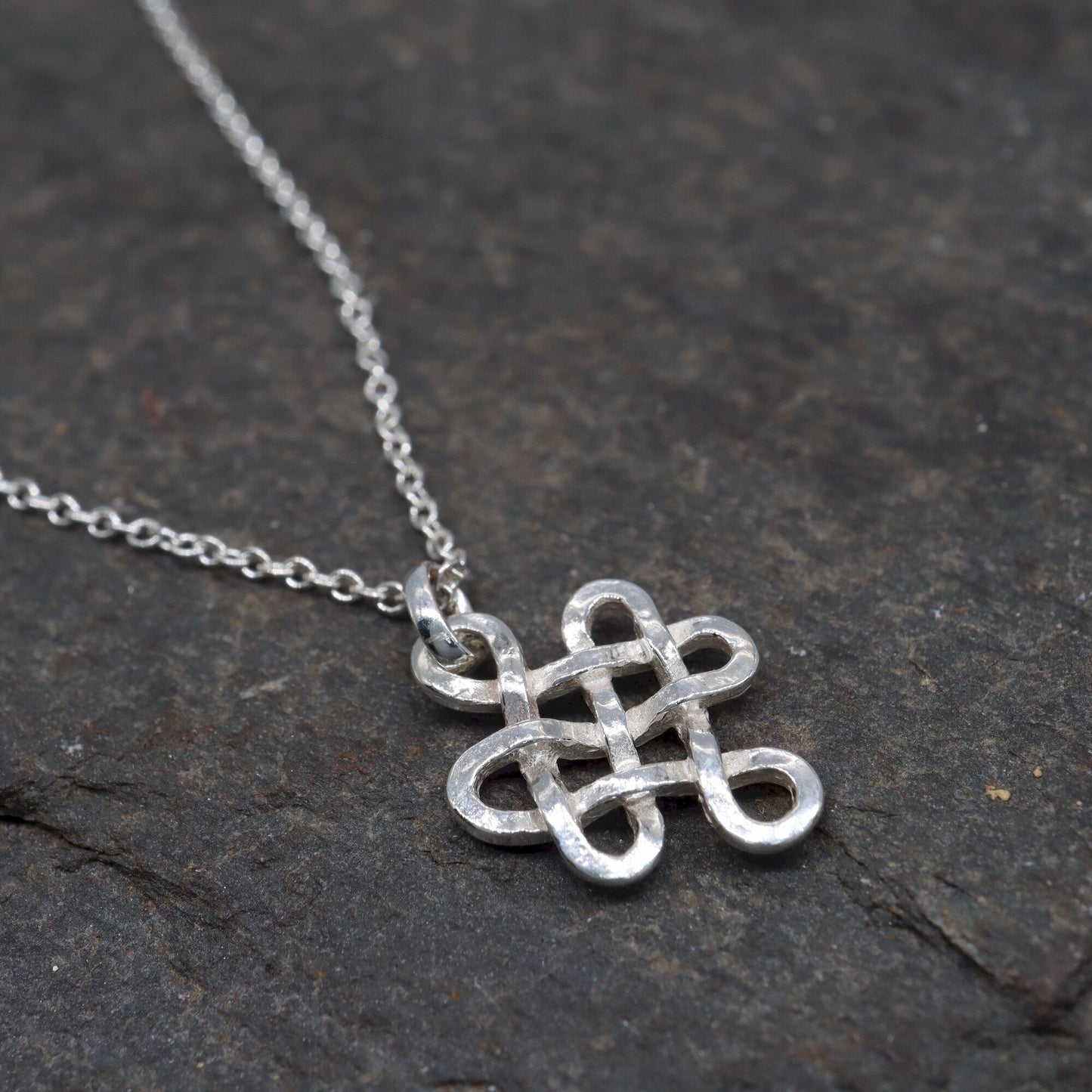 Celtic endless knot pendant with chain - Gretna Green Wedding Rings