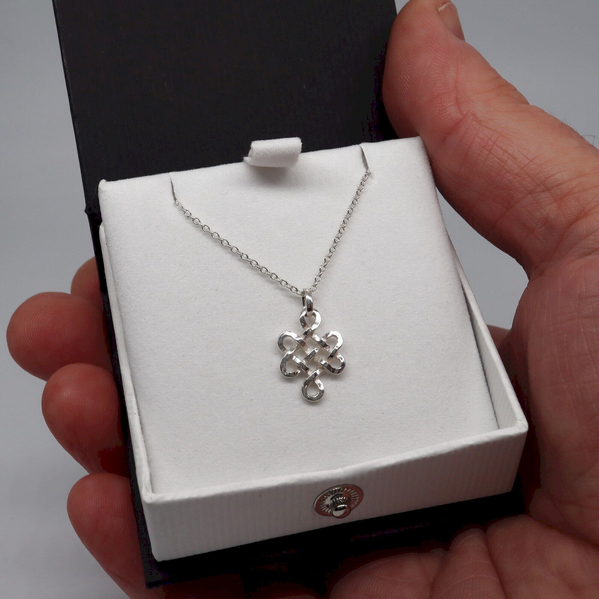 Celtic endless knot pendant with chain - Gretna Green Wedding Rings