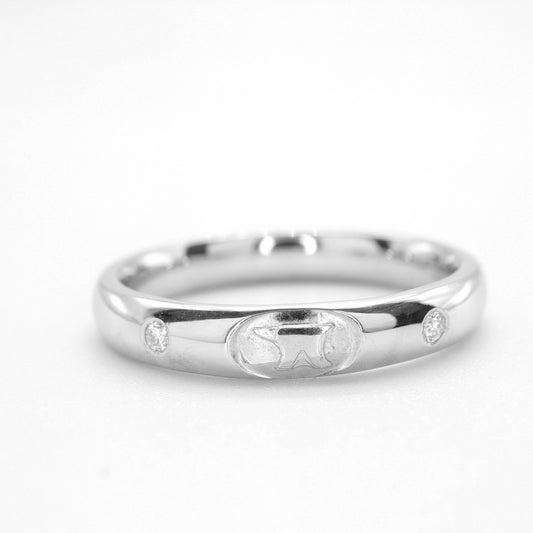 Anvil diamond set silver Gretna wedding rings 3mm-8mm