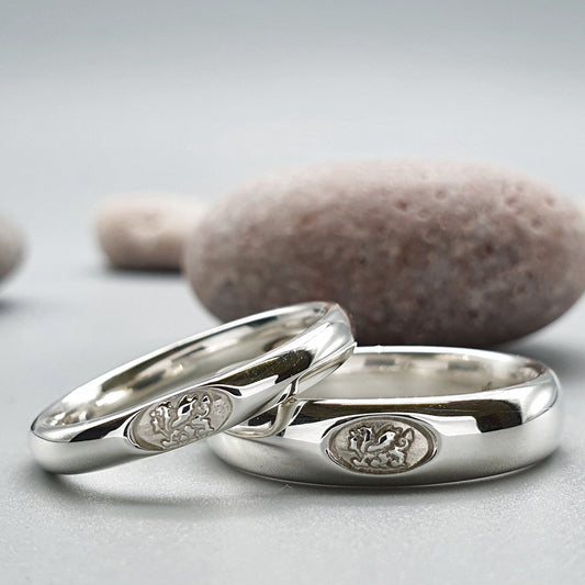 Welsh Dragon silver wedding ring sets. - Gretna Green Wedding Rings