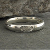Silver wedding ring 3mm to 4mm Scottish Thistle narrow womens band - Gretna Green Wedding Rings