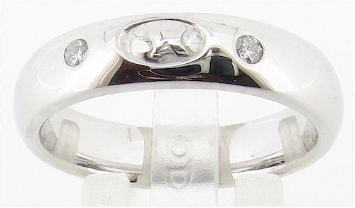 Diamond wedding ring 5mm-6mm Gretna Anvil medium in white gold - Gretna Green Wedding Rings