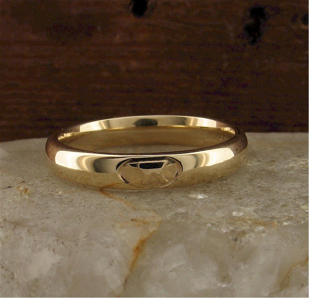 Wedding ring 3mm or 4mm Gretna Anvil narrow womens yellow gold court - Gretna Green Wedding Rings