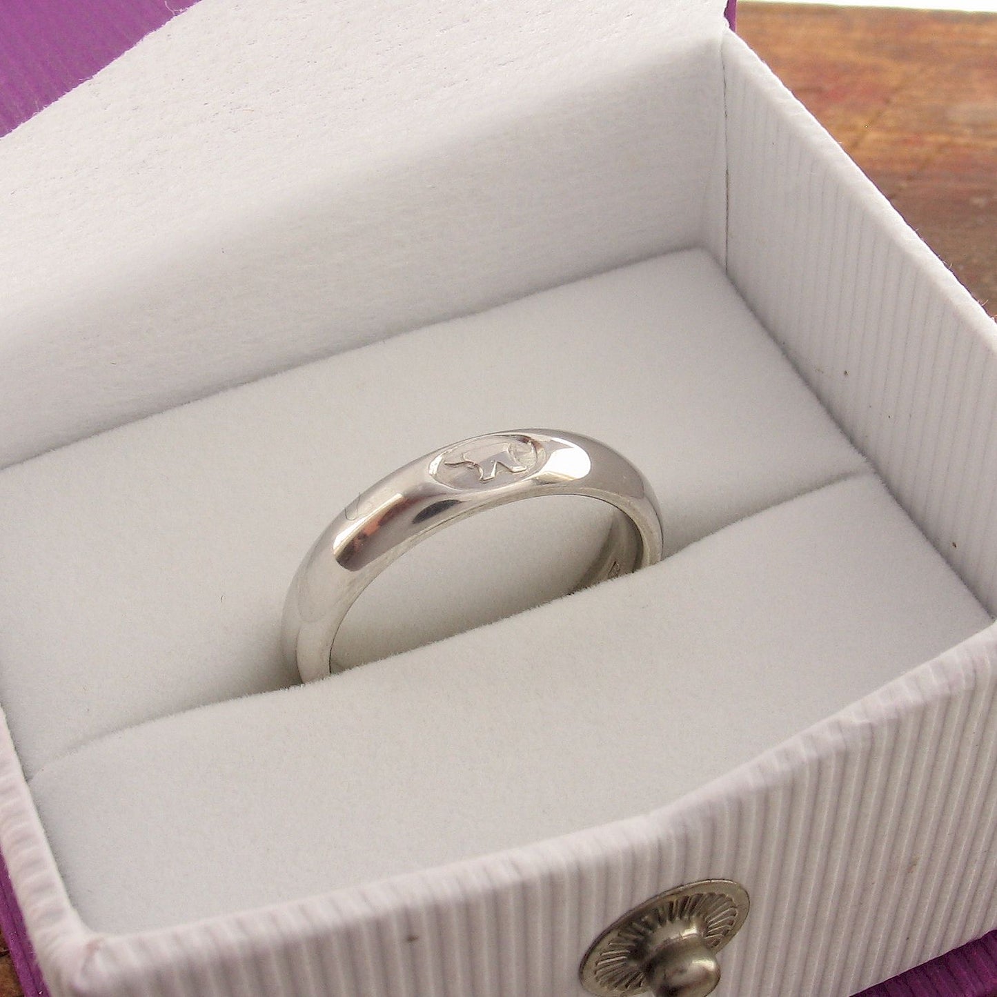 Wedding ring 3mm to 4mm Gretna Green narrow womens white gold court - Gretna Green Wedding Rings