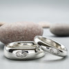 Anvil silver his and hers matching Gretna Green ring set, 4mm and 6mm - Gretna Green Wedding Rings