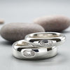 Anvil his and hers white gold matching Gretna Green ring set, 4mm and 6mm - Gretna Green Wedding Rings