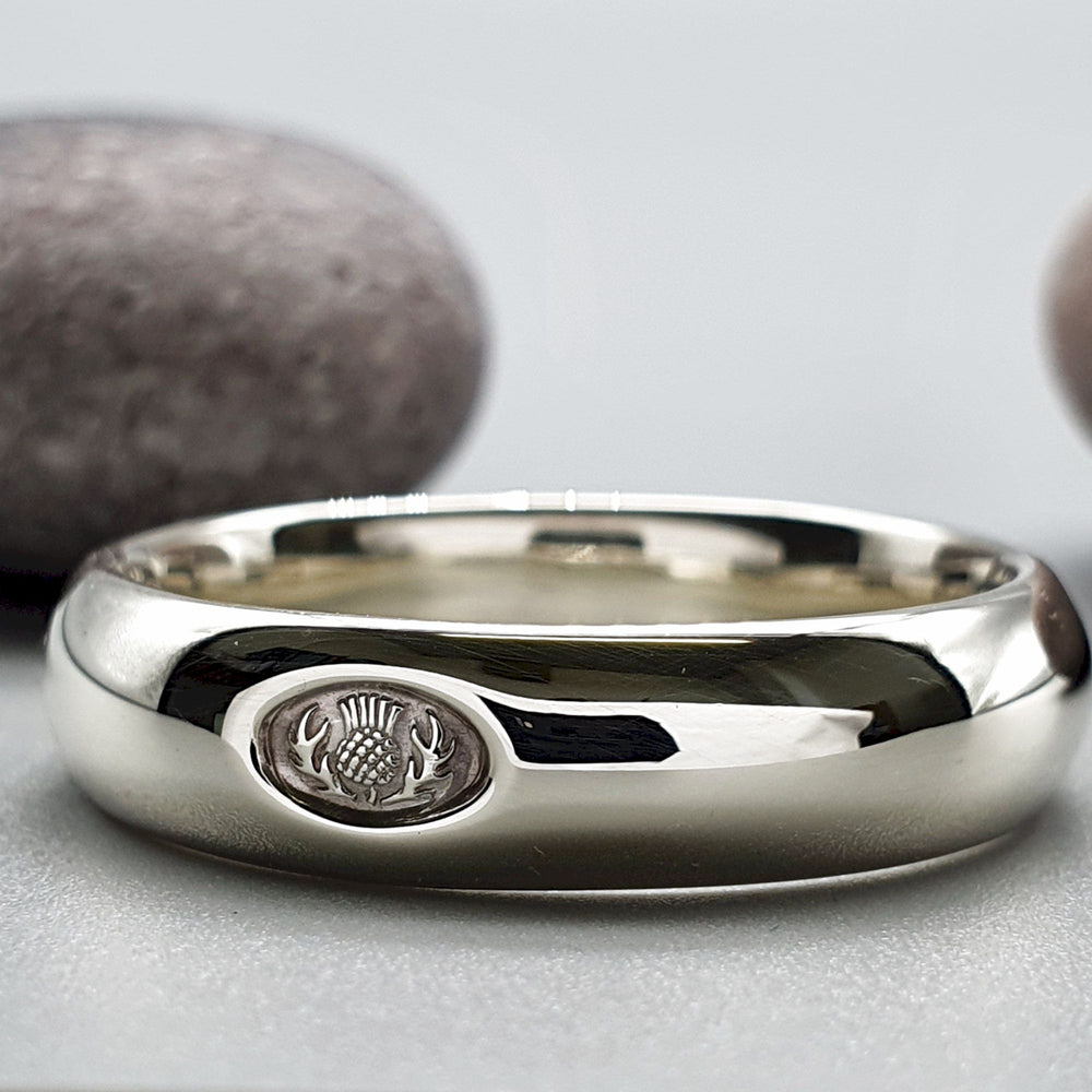 Scottish Thistle handmade wedding rings | Handmade Scottish bands ...