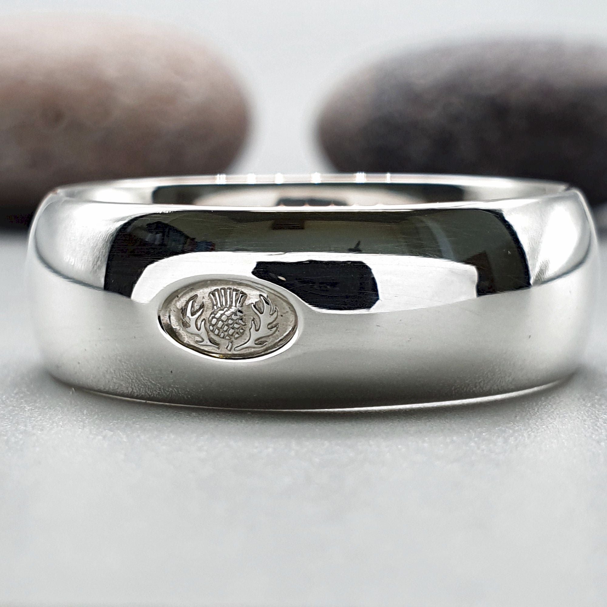 Scottish Thistle handmade wedding rings | Handmade Scottish bands ...