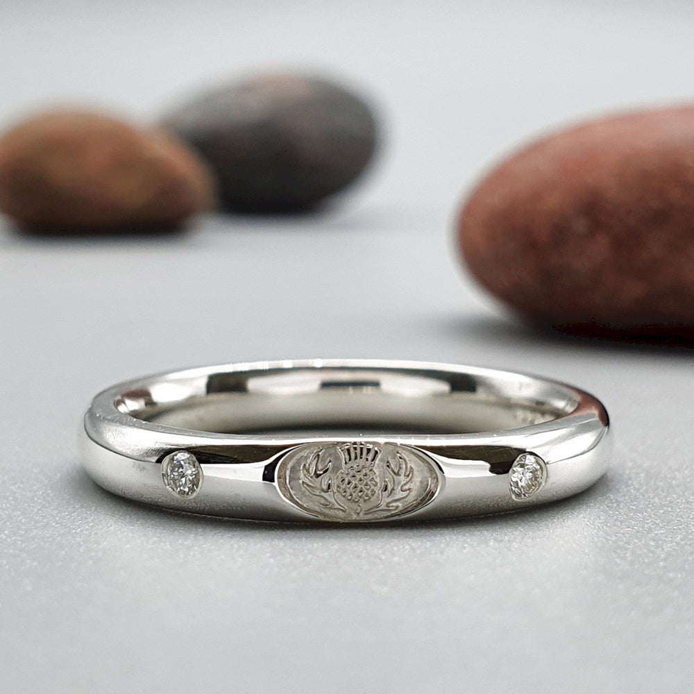 Scottish Thistle handmade wedding rings | Handmade Scottish bands ...