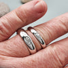 Scottish matching white gold ring set, 4mm and 6mm - Gretna Green Wedding Rings