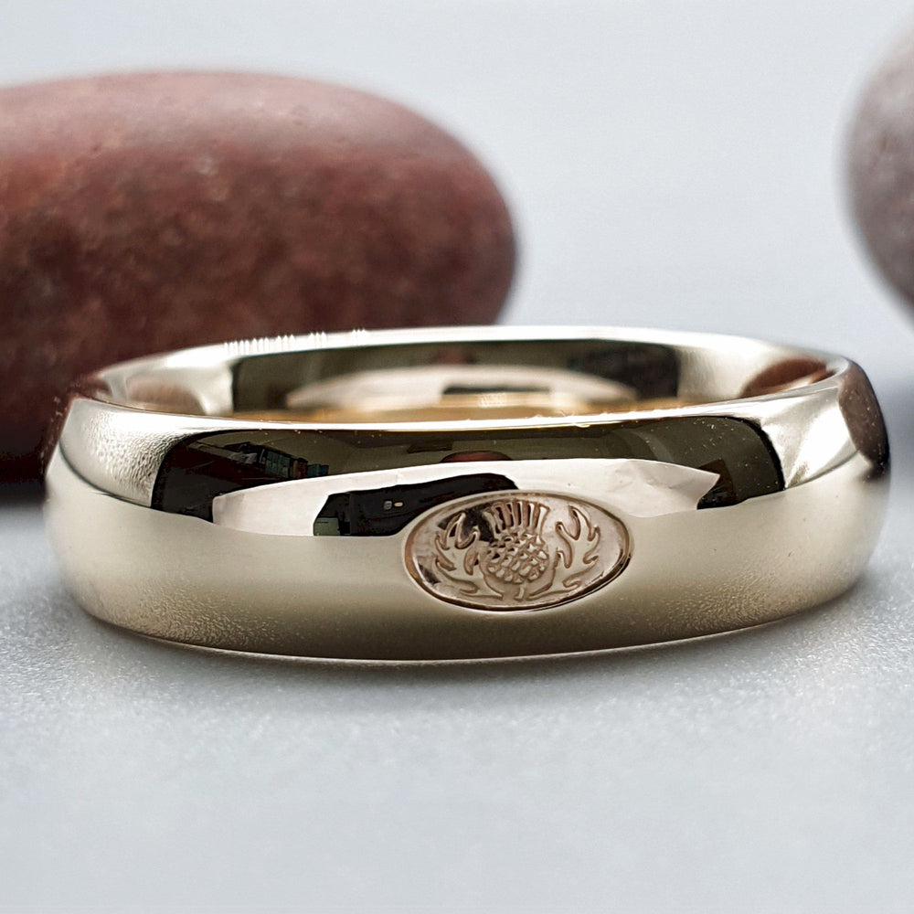 Scottish Thistle handmade wedding rings | Handmade Scottish bands ...