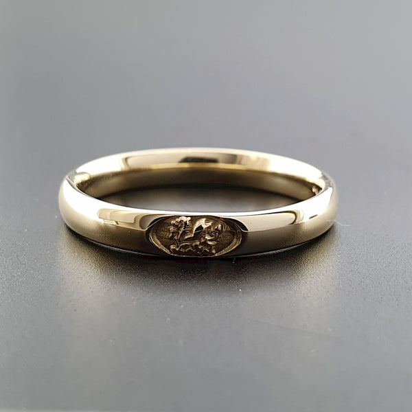 Welsh narrow gold wedding ring - Gretna Green Wedding Rings