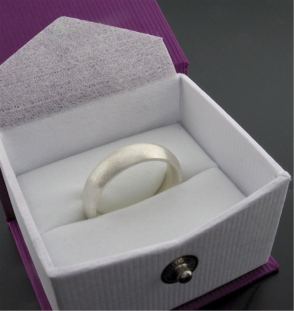 White gold wide court wedding ring. - Gretna Green Wedding Rings